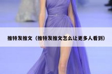 推特发推文（推特发推文怎么让更多人看到）