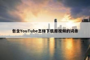 包含YouTube怎样下载原视频的词条