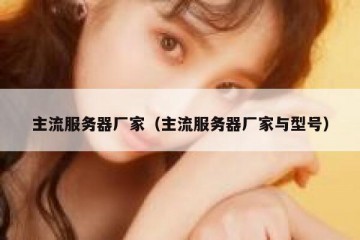 主流服务器厂家（主流服务器厂家与型号）