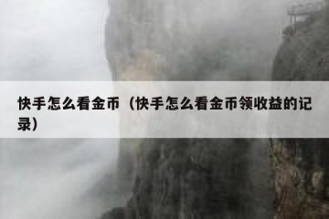 快手怎么看金币（快手怎么看金币领收益的记录）