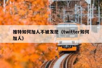 推特如何加人不被发现（twitter如何加人）