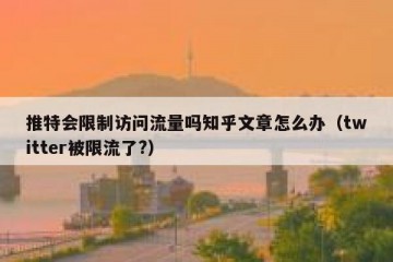 推特会限制访问流量吗知乎文章怎么办（twitter被限流了?）