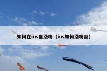如何在ins里涨粉（ins如何涨粉丝）
