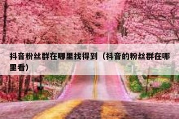 抖音粉丝群在哪里找得到（抖音的粉丝群在哪里看）