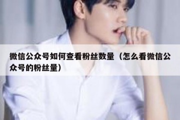 微信公众号如何查看粉丝数量（怎么看微信公众号的粉丝量）