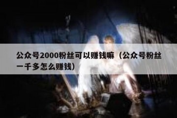 公众号2000粉丝可以赚钱嘛（公众号粉丝一千多怎么赚钱）