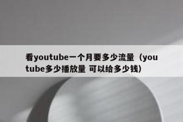 看youtube一个月要多少流量（youtube多少播放量 可以给多少钱）