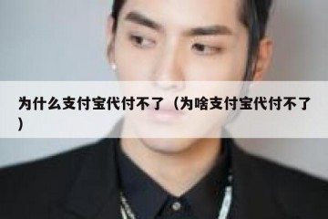 为什么支付宝代付不了（为啥支付宝代付不了）