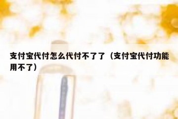 支付宝代付怎么代付不了了（支付宝代付功能用不了）
