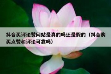抖音买评论赞网站是真的吗还是假的（抖音购买点赞和评论可靠吗）