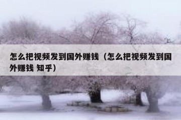怎么把视频发到国外赚钱（怎么把视频发到国外赚钱 知乎）