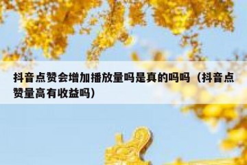 抖音点赞会增加播放量吗是真的吗吗（抖音点赞量高有收益吗）