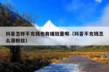抖音怎样不充钱也有播放量呢（抖音不充钱怎么涨粉丝）