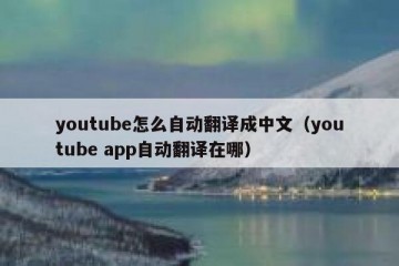 youtube怎么自动翻译成中文（youtube app自动翻译在哪）