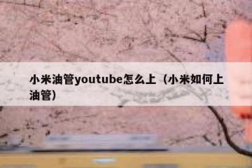 小米油管youtube怎么上（小米如何上油管）