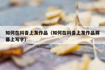 如何在抖音上发作品（如何在抖音上发作品屏幕上写字）
