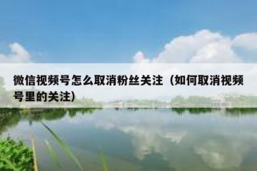 微信视频号怎么取消粉丝关注（如何取消视频号里的关注）