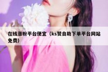 在线涨粉平台便宜（ks赞自助下单平台网站免费）