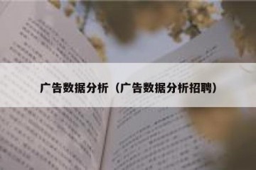 广告数据分析（广告数据分析招聘）