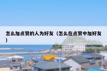 怎么加点赞的人为好友（怎么在点赞中加好友）