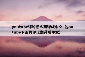 youtube评论怎么翻译成中文（youtube下面的评论翻译成中文）