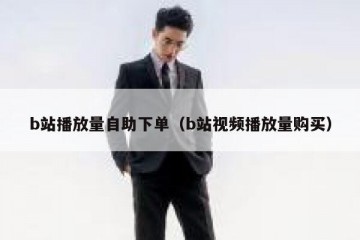 b站播放量自助下单（b站视频播放量购买）
