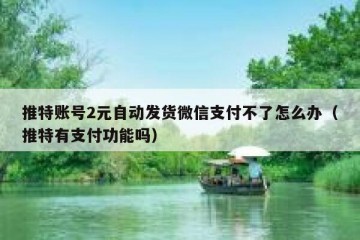 推特账号2元自动发货微信支付不了怎么办（推特有支付功能吗）