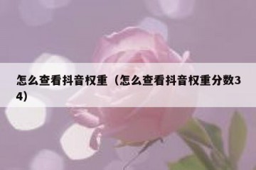 怎么查看抖音权重（怎么查看抖音权重分数34）