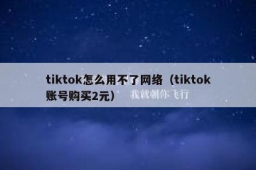 tiktok怎么用不了网络（tiktok账号购买2元）
