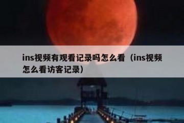 ins视频有观看记录吗怎么看（ins视频怎么看访客记录）