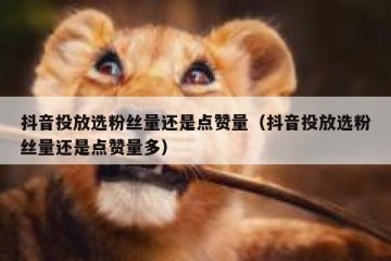 抖音投放选粉丝量还是点赞量（抖音投放选粉丝量还是点赞量多）