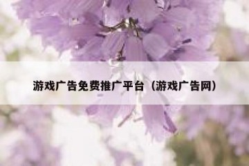 游戏广告免费推广平台（游戏广告网）