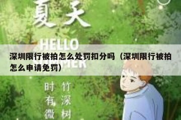 深圳限行被拍怎么处罚扣分吗（深圳限行被拍怎么申请免罚）