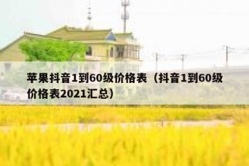 苹果抖音1到60级价格表（抖音1到60级价格表2021汇总）