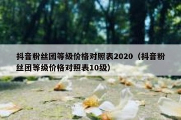 抖音粉丝团等级价格对照表2020（抖音粉丝团等级价格对照表10级）