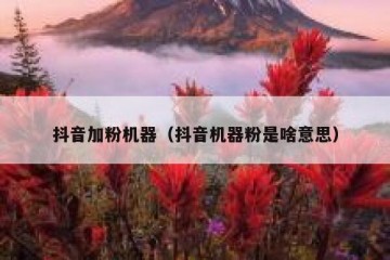 抖音加粉机器（抖音机器粉是啥意思）
