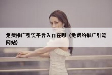 免费推广引流平台入口在哪（免费的推广引流网站）