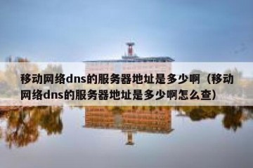 移动网络dns的服务器地址是多少啊（移动网络dns的服务器地址是多少啊怎么查）