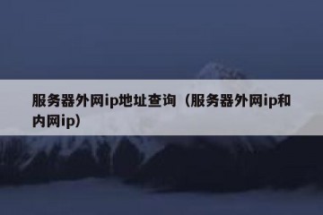 服务器外网ip地址查询（服务器外网ip和内网ip）