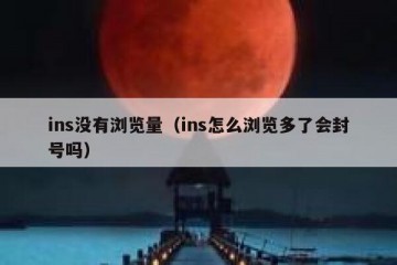 ins没有浏览量（ins怎么浏览多了会封号吗）