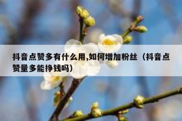 抖音点赞多有什么用,如何增加粉丝（抖音点赞量多能挣钱吗）
