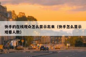 快手的在线观众怎么显示出来（快手怎么显示观看人数）