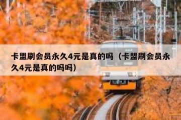 卡盟刷会员永久4元是真的吗（卡盟刷会员永久4元是真的吗吗）