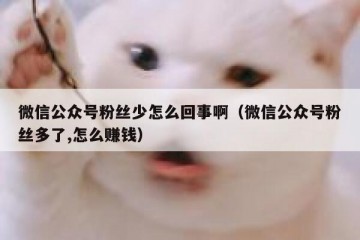 微信公众号粉丝少怎么回事啊（微信公众号粉丝多了,怎么赚钱）
