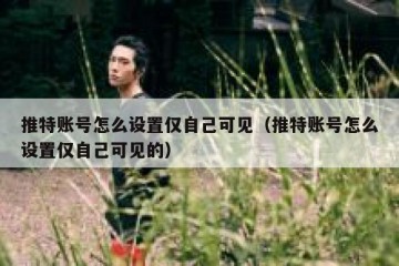推特账号怎么设置仅自己可见（推特账号怎么设置仅自己可见的）