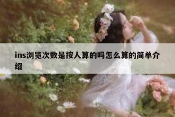 ins浏览次数是按人算的吗怎么算的简单介绍
