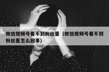 微信视频号看不到粉丝量（微信视频号看不到粉丝量怎么回事）