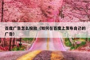 百度广告怎么投放（如何在百度上发布自己的广告）