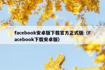 facebook安卓版下载官方正式版（Facebook下载安卓版）