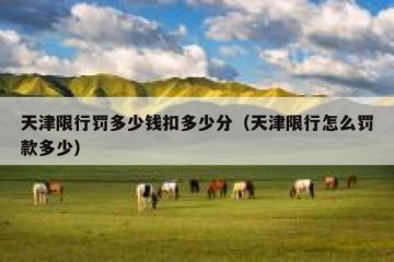 天津限行罚多少钱扣多少分（天津限行怎么罚款多少）